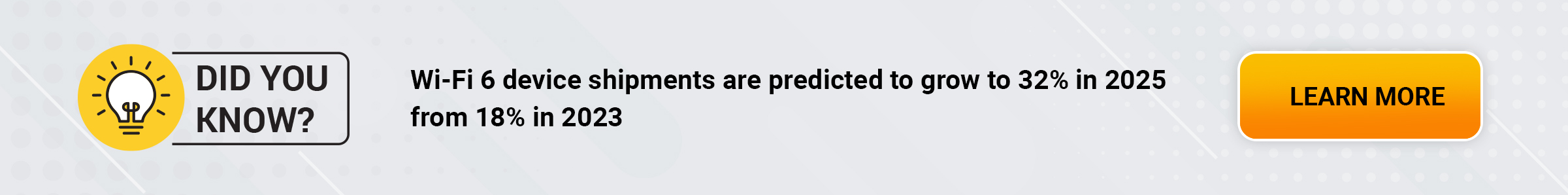 Wi-Fi 6 device shipments are predicted to grow from 18% in 2023 to 32% in 2025.