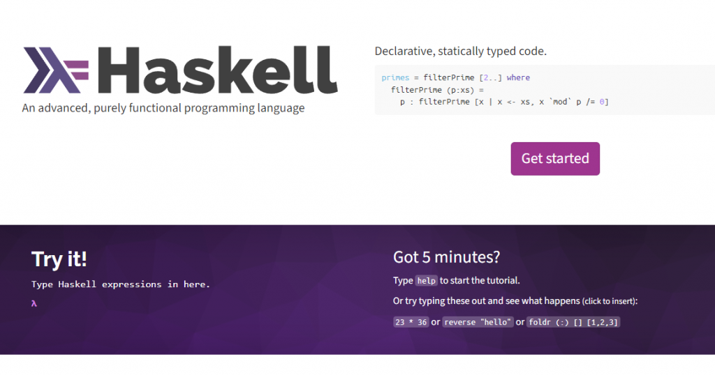 8 Best AI Programming Languages For AI Development in 2024 | 7. Haskell 