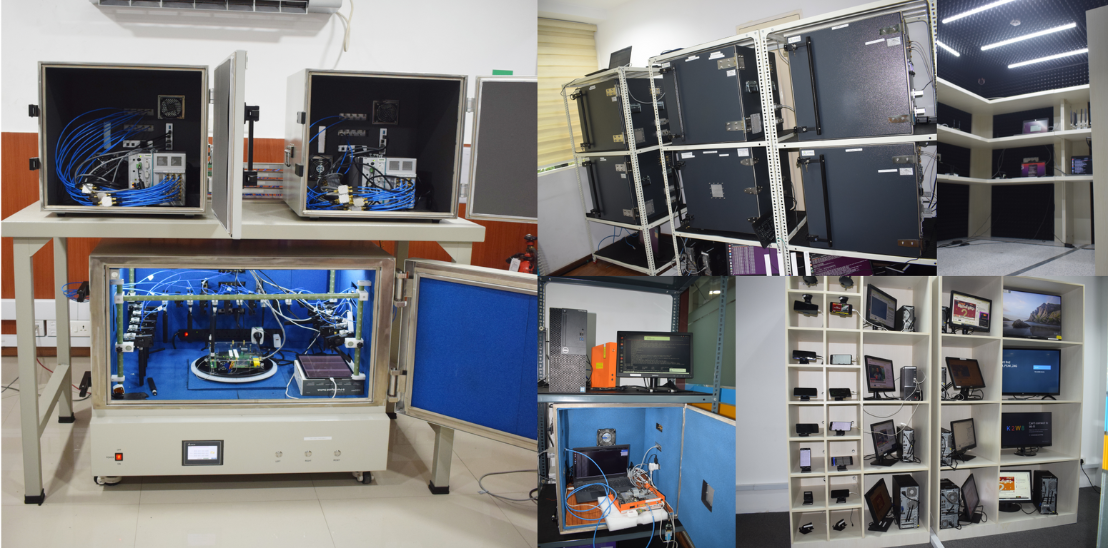 ThinkPalm's Advanced Wi-Fi Pre-Compliance Testing Lab Infrastructure Featuring CANDELA, RF Chambers, And Variable Attenuators. 